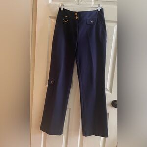 St. John Sport by Marie Gray Blue with gold accents Wide Leg Pants